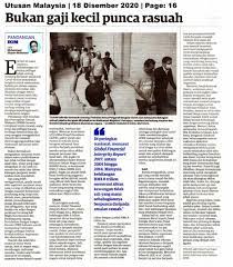 Maklumat kesalahan rasuah & tatatertib. Um Integrity Unit On Twitter Perkongsian Integriti Melalui Keratan Akhbar Mengenai Bukan Gaji Kecil Punca Rasuah Utusan Malaysia 18 Disember 2020 Integrityshares Integrityum Https T Co E32bstjoe5