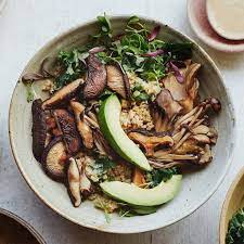 Avocado Miso Mushroom Bowl Recipe Recipes Healthy Recipes Vegetarian Dinners