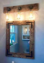 17 stories modern contemporary bathroom vanity mirror. Bathroom Set Rustic Distressed Vanity Mirror With Mason Jar Etsy Rustic Bathrooms Mason Jar Light Fixture Farmhouse Mirrors