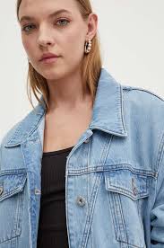 Džínová bunda Hugo Blue dámská, přechodná, oversize, 50517279 modrá S 57