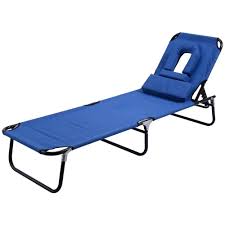 Costway Pool Yard Blue Metal Steel Frame Patio Folding Beach Chair Outdoor Chaise Lounge Chair Bed Camping Recliner Op3069 The Home Depot Outdoor Chaise Lounge Chair Beach Lounge Chair Folding Lounge