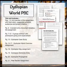 Dystopian World Creation Project Based Learning Unit Now With Digital Handouts Project Based Learning Pre School Books Book Study