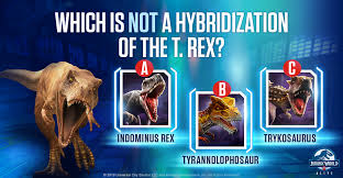 The first hybrid in the film franchise. Answer And Head To Collect Some T Rex Jurassic World Alive Facebook