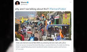 Farmers have been seeking a rollback of the country's new farm laws. Rihanna Tweets About Indian Farmers Protest Kangana Ranaut Calls Her A Fool Gulftoday