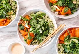In a small bowl, whisk together the vinaigrette ingredients; Smoked Salmon Sushi Bowl With Avocado Rice Brewing Happiness