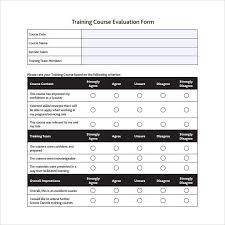 Training Course Evaluation Form Training Evaluation Form Training Evaluation Course Evaluation
