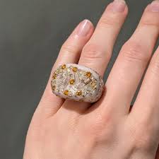 Colored Diamond and Bakelite Ring by Daniel Brush, circa 1990 — Simon Teakle