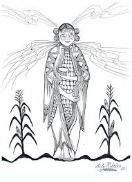 Hopi Corn Maiden Coloring Page Inthehouseofmamastacey Paganparenting Pagankids Lammas Harvest Coloringpage Native American Art Art Coloring Pages