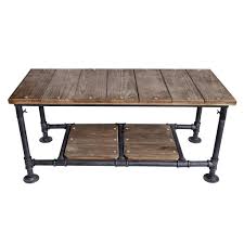 This industrial coffee table's solid concrete top is hand cast, so each surface is subtly unique. Kyle Industrial Coffee Table In Industrial Grey And Pine Wood Top Armen Living Lckycosbpi