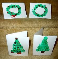 This card is perfect for kids to make as gifts. Cute Crafty Fingerprint Christmas Cards For Kids To Make Hoawg Christmas Cards Kids Preschool Christmas Homemade Christmas Cards