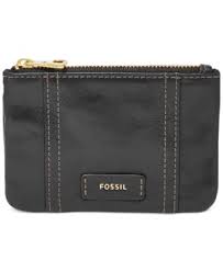 Fossil Ellis Leather Zip Coin Purse Black Zip Coin Pouch Leather Change Purse Leather Coin Purse
