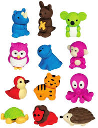 Zoo Life Eraser Display Animal Erasers Cool Erasers Cute School Supplies