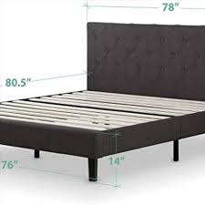 Dark Grey King Size Zinus Shalini Upholstered Diamond Stitched Platform Bed Mattress Foundat Upholstered Platform Bed Platform Bed Mattress Padded Headboard
