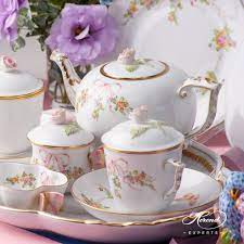 Tea Set For 2 Person W Special Cup Eden Pink Herend Experts Fine China Tea Set Pink Tea Set Tea Set