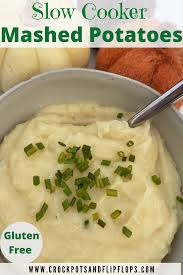 Slow Cooker Garlic Mashed Potatoes Gluten Free Crockpots Flipflops Recipe Gluten Free Sides Dishes Gluten Free Potatoes Mashed Potatoes
