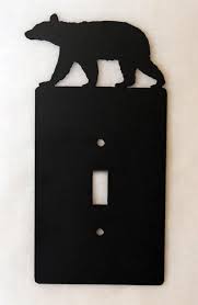 Cut slits from each corner of the paper to the matching corner of the plate. Bear Single Light Switch Plate Cover Wildlife Rustic Cabin Lodge Metal Art Ebay