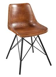 Dining Chair Indian Industrial Style Brown Leather Chairs Metal Furniture Edh Handmade Brown Leather Chairs Industrial Style Dining Chairs Metal Dining Chairs