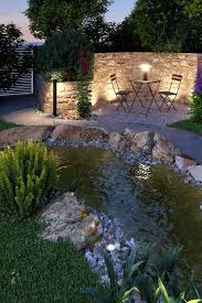 Stimmungsvolle Gartenteichbeleuchtung Gartenbeleuchtung Garten Licht Im Garten