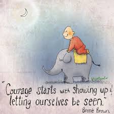 Courage Starts With Showing Up Letting Ourselves Be Seen Brene Brown Buddhadoodles Buddha Doodle Buddha Inspirational Quotes