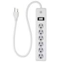 GE 3-Outlet Power Strip with 6 in. Braided Extension Cord Surge ...