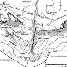 1851 Nautical Chart Of The Entrance To Mobile Bay