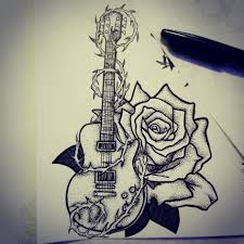 Dispo Pour Tattoo Spirartgraphique Flashtattoo Rocknroll Heavymetal Guitar Rose Dotwo Guitar Tattoo Design Music Tattoo Designs Butterfly Tattoo Designs