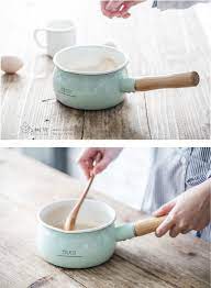 树可珐琅马卡龙糖果色单柄奶锅日式搪瓷汤锅宝宝辅食电磁炉通用 淘宝网 design minimal minimal fashion design