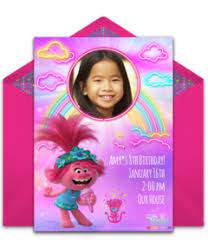 Particularly this birthday card is spectacular for its bright colors like fuchsia, turquoise blue, yellow, pink, and others, combining them. Free Trolls Online Invitations Punchbowl