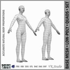 Female And Male Base Mesh Natural Proportions In A Pose Poses Female Proportion