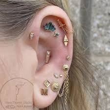 Monica Sabin On Instagram Marci S Ear Features A Couple Of Upgrade Flat Piercings By Me And A Whole Lot Pretty Ear Piercings Earings Piercings Cool Piercings
