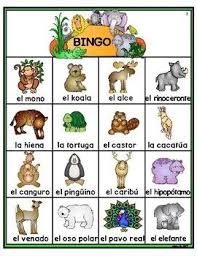 Zoo Animals Bingo Game In Spanish Zoo Animals Zoo Animals