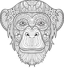 Chimpanzee Coloring Page Monkey Coloring Pages Animal Coloring Pages Mandala Coloring