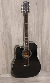 Matte Black Acoustic Electric Guitar Left Handed Acoustic Guitar Black 41 Inch Full Size Cutaway Imusic810lf Left Handed Acoustic Guitar Acoustic Guitar Acoustic Bass Guitar