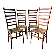 Gio Ponti Ladder Back Rope Seat Dining Chairs Set Of 4 Dining Chair Set Chair Dining Chairs