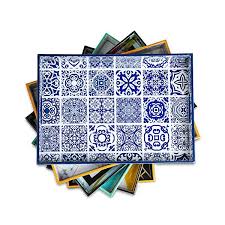 Thank you for looking at our reclaimed wood ottoman tray! Large Decorative Serving Tray For Coffee Table Moroccan Navy Blue Tray Ottoman Tray Home Decor Wooden Trays With Moroccan Uzbek Food Recipe Blog Online Shop