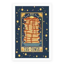 Tarot Card The Tower Of Pancakes Posters Lookhuman Tarot Cards Tarot The Tower Tarot