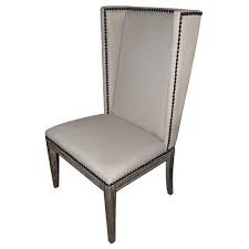 Lionel Modern Grey Wing Back Armless Nailhead Dining Room Chair Dining Chairs For Sale Dining Chairs Nailhead Furniture