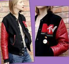 Vintage Rock N Roll 80s Mtv Varsity Crew Red Leather Black Wool Jacket A Best Selling Jacket With Classic Charm The Vintag Vintage Jacket Jackets Wool Jacket