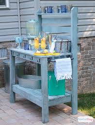 Diy Potting Bench Outdoor Server In 2020 Outdoor Buffet Tables Outdoor Buffet Pottery Barn Outdoor