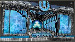 Umf Ultra Music Festival Miami Main Stage 2018 With Pioneer Djm 3d Model Concert Stage Design Stage Lighting Design Stage Set Design