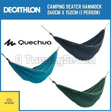 Si encuentras 2 árboles a 3 metros o menos la cuerda con la que viene es suficiente y muy resistente. Decathlon Camping Seater Hammock 1 Person Shopee Malaysia