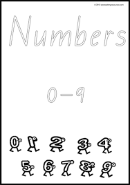 Numbers 0 9 Black And White Charts Qld Print Fonts