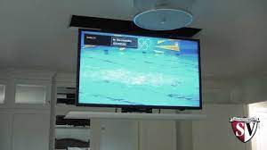 This mount varies slightly from the previous one as it is designed for slight smaller devices, from 13 to 21 inch screens. Drop Down Television Lift Mount Youtube