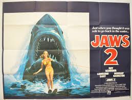 Shark billboard prop poster, home decor. Jaws 2 Original Cinema Movie Poster From Pastposters Com British Quad Posters And Us 1 Sheet Posters