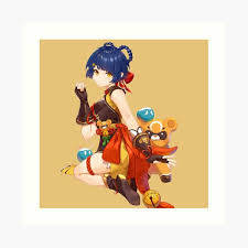 If you want more genshin impact content, the. Genshin Impact Xiangling Art Print By Stafford96 Redbubble