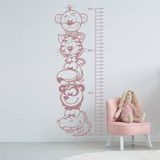 jungle animal height chart growth chart wall sticker