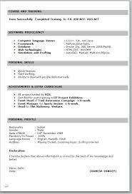 Resume Format For Fresher Free Job Cv Example