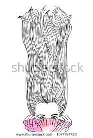 Fantasy Sketch Of Beautiful Teenage Girl With Long Hair Blowing Up Hiding Her Face In Warm Pink Knitted Long Hair Girl Long Hair Drawing Girl Drawing Sketches