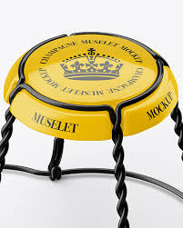Glossy Champagne Muselet Mockup In Packaging Mockups On Yellow Images Object Mockups