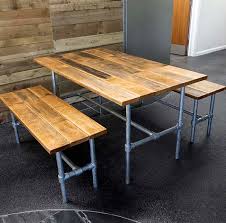 Hart reclaimed wood extending trestle dining table. Reclaimed Hardwood Dining Table And Bench Set Wybone